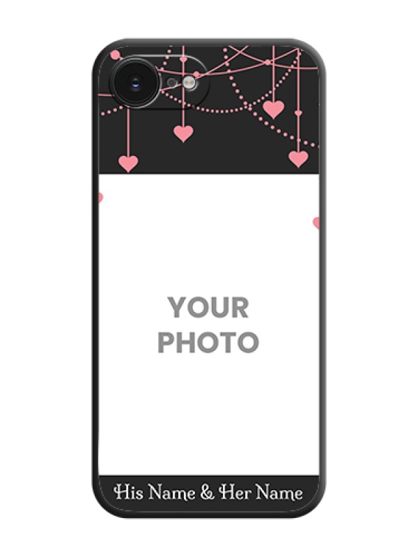 Custom Pink Love Hangings with Text On Space Black Custom Soft Matte Mobile Back Cover - Apple iPhone 17e - alternate view