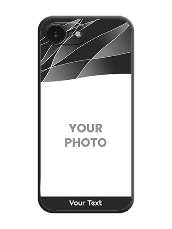 Custom Mixed Wave Lines on Photo On Space Black Custom Soft Matte Mobile Back Cover - Apple iPhone 17e - alternate view