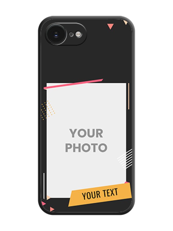 Custom Photo Frame with Triangle Small Dots on Photo On Space Black Custom Soft Matte Mobile Back Cover - Apple iPhone 17e - alternate view