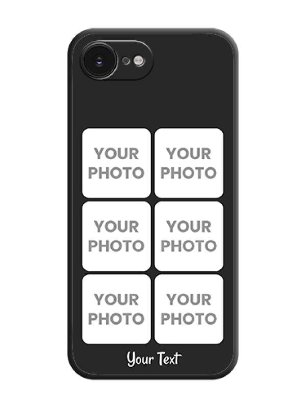 Custom Floral Art with 6 Image Holder on Photo On Space Black Custom Soft Matte Mobile Back Cover - Apple iPhone 17e - alternate view