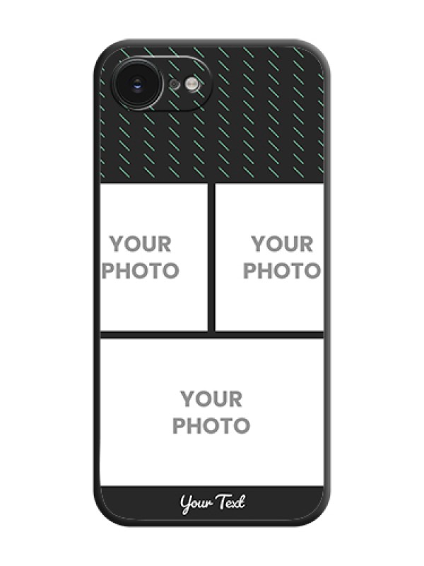 Custom Cross Dotted Pattern with 2 Image Holder On Space Black Custom Soft Matte Mobile Back Cover - Apple iPhone 17e - alternate view
