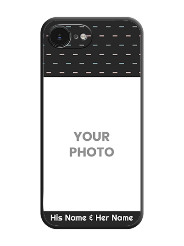 Custom Line Pattern Design with Text On Space Black Custom Soft Matte Mobile Back Cover - Apple iPhone 17e - alternate view