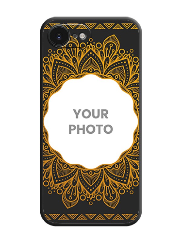 Custom Round Image with Floral Design On Space Black Custom Soft Matte Mobile Back Cover - Apple iPhone 17e - alternate view