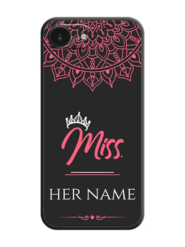 Custom Mrs Name with Floral Design On Space Black Custom Soft Matte Mobile Back Cover - Apple iPhone 17e - alternate view