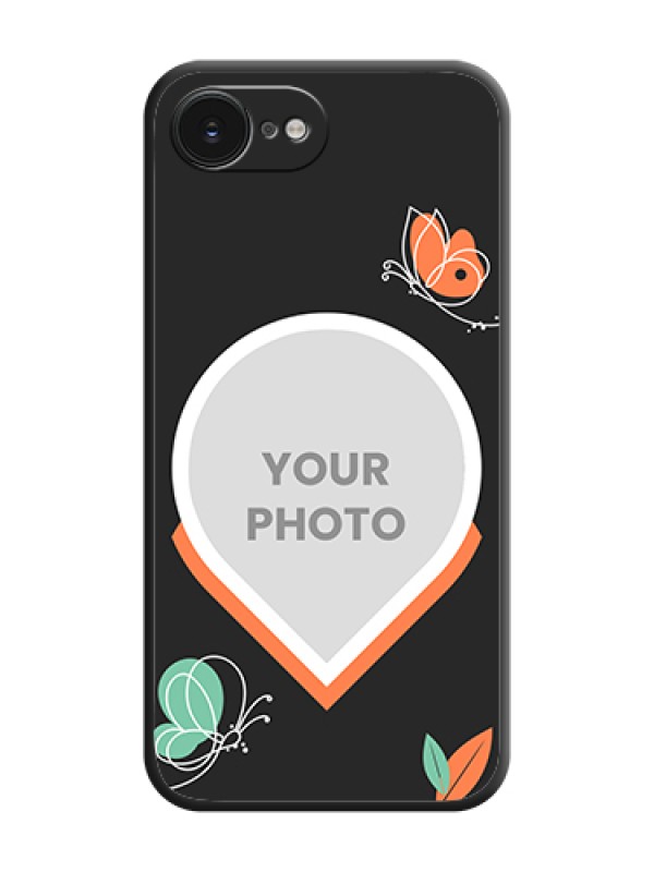 Custom Upload Pic With Simple Butterly Design On Space Black Custom Soft Matte Mobile Back Cover - Apple iPhone 17e - alternate view