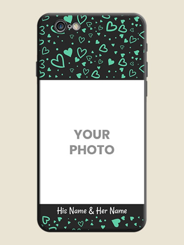 Custom Sea Green Indefinite Love Pattern - Photo on Space Black Soft Matte Mobile Cover - iPhone 6 Plus - alternate view
