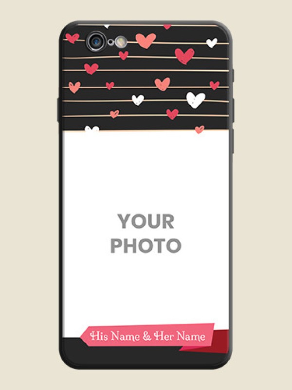 Custom Love Pattern with Name on Pink Ribbon  - Photo on Space Black Soft Matte Back Cover - iPhone 6 Plus - alternate view