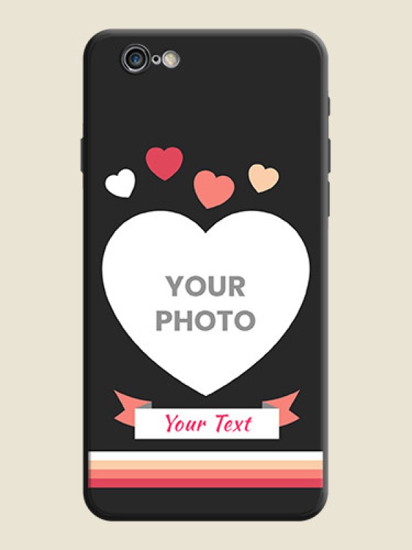 Custom Love Shaped Photo with Colorful Stripes on Personalised Space Black Soft Matte Cases - iPhone 6 Plus - alternate view