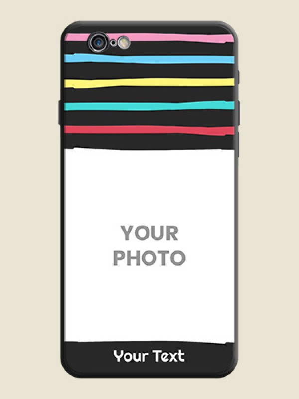 Custom Multicolor Lines with Image on Space Black Personalized Soft Matte Phone Covers - iPhone 6 Plus - alternate view