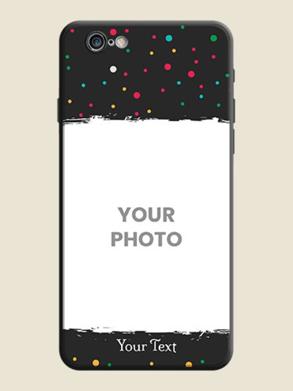 Custom Multicolor Dotted Pattern with Text on Space Black Custom Soft Matte Phone Back Cover - iPhone 6 Plus - alternate view