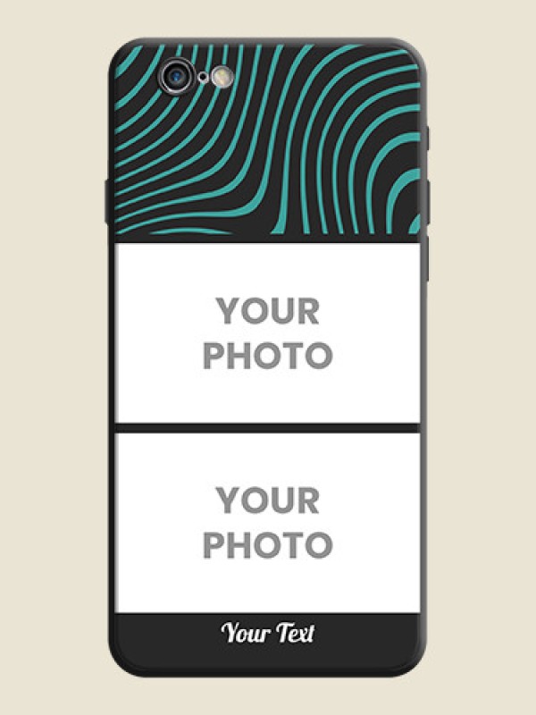 Custom Wave Pattern with 2 Image Holder on Space Black Personalized Soft Matte Phone Covers - iPhone 6 Plus - alternate view