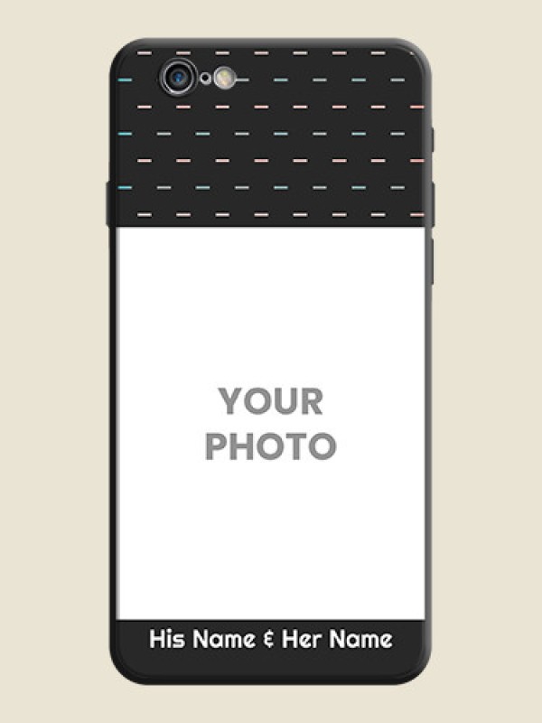 Custom Line Pattern Design with Text on Space Black Custom Soft Matte Phone Back Cover - iPhone 6 Plus - alternate view