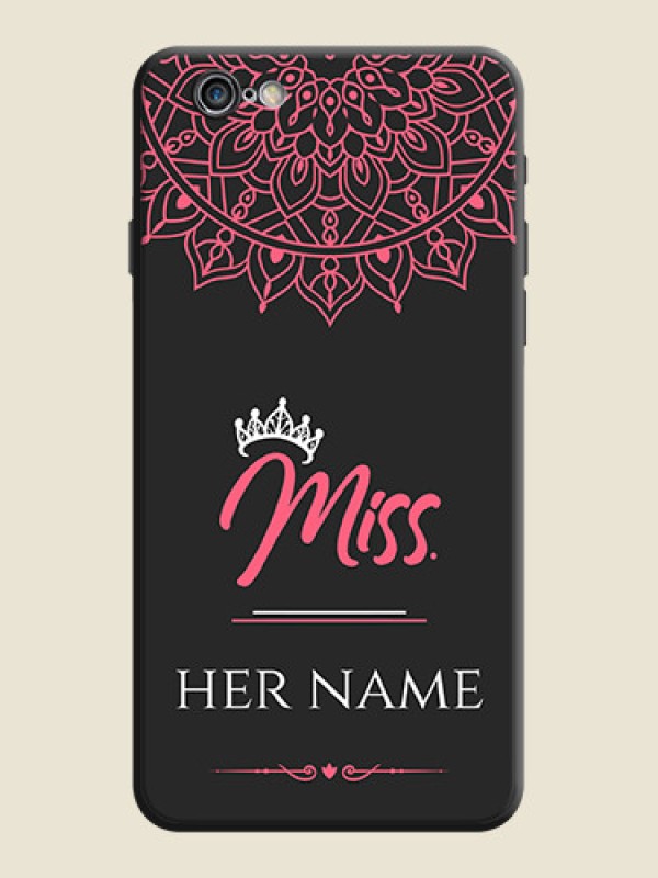 Custom Mrs Name with Floral Design on Space Black Personalized Soft Matte Phone Covers - iPhone 6 Plus - alternate view