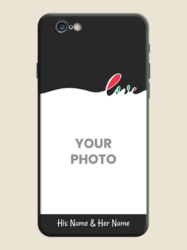 Custom Fall in Love Pattern with Picture - Photo on Space Black Soft Matte Mobile Case - iPhone 6 - alternate view