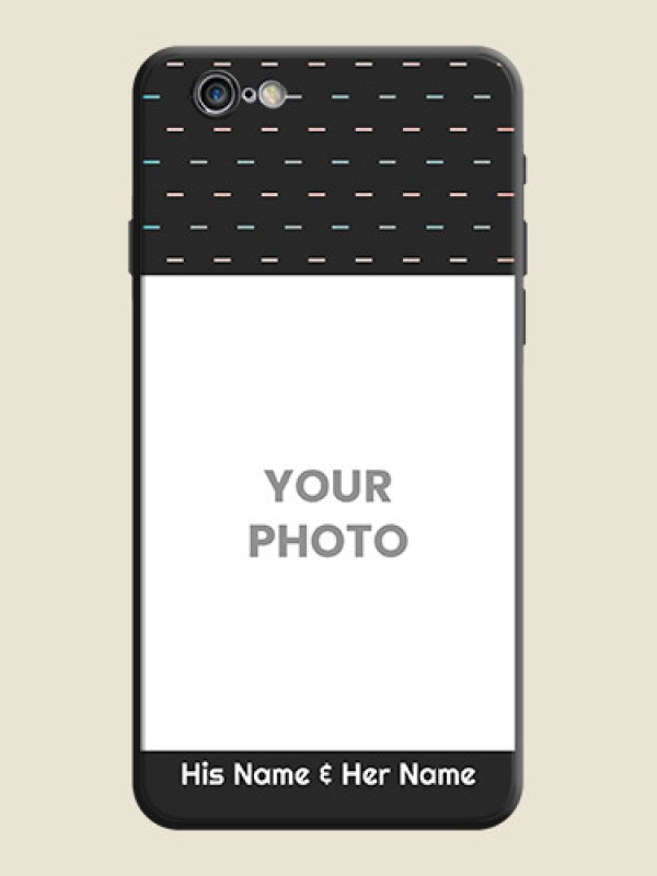 Custom Line Pattern Design with Text on Space Black Custom Soft Matte Phone Back Cover - iPhone 6 - alternate view