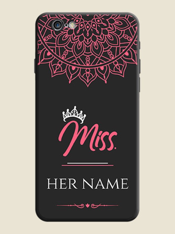 Custom Mrs Name with Floral Design on Space Black Personalized Soft Matte Phone Covers - iPhone 6 - alternate view