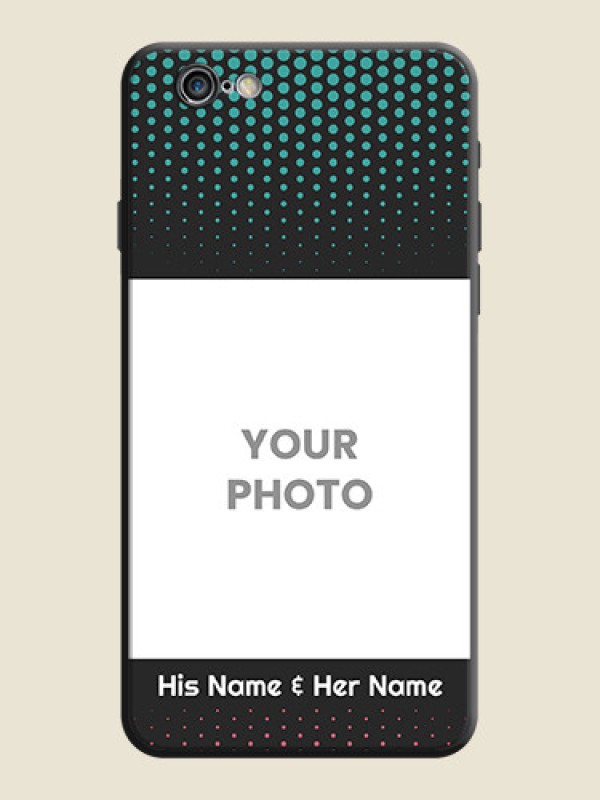 Custom Faded Dots with Grunge Photo Frame and Text on Space Black Custom Soft Matte Phone Cases - iPhone 6 - alternate view