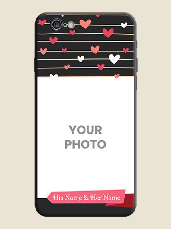 Custom Love Pattern with Name on Pink Ribbon  - Photo on Space Black Soft Matte Back Cover - iPhone 6S Plus - alternate view