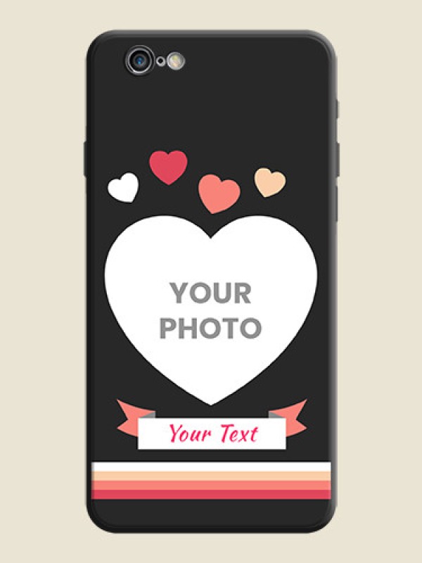 Custom Love Shaped Photo with Colorful Stripes on Personalised Space Black Soft Matte Cases - iPhone 6S Plus - alternate view