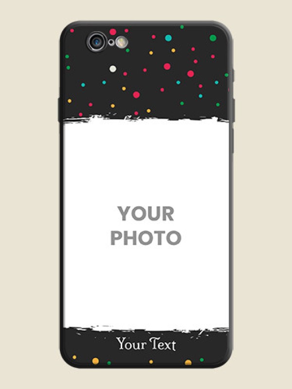 Custom Multicolor Dotted Pattern with Text on Space Black Custom Soft Matte Phone Back Cover - iPhone 6S Plus - alternate view