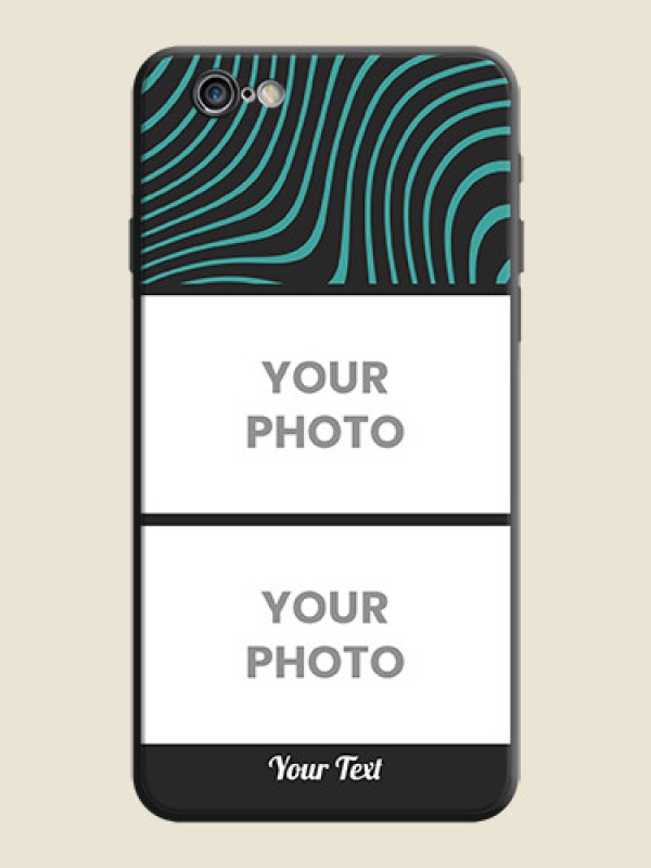 Custom Wave Pattern with 2 Image Holder on Space Black Personalized Soft Matte Phone Covers - iPhone 6S Plus - alternate view