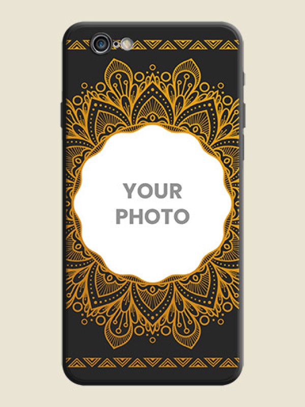 Custom Round Image with Floral Design - Photo on Space Black Soft Matte Mobile Cover - iPhone 6S Plus - alternate view