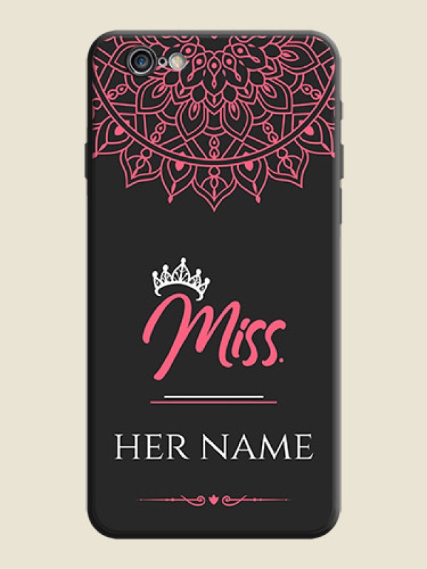 Custom Mrs Name with Floral Design on Space Black Personalized Soft Matte Phone Covers - iPhone 6S Plus - alternate view