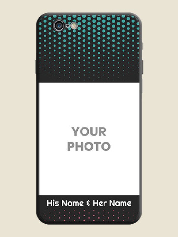 Custom Faded Dots with Grunge Photo Frame and Text on Space Black Custom Soft Matte Phone Cases - iPhone 6S Plus - alternate view