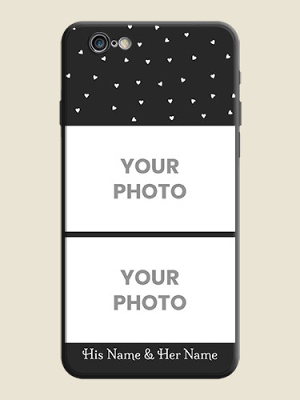 Custom Miniature Love Symbols with Name on Space Black Custom Soft Matte Back Cover - iPhone 6S - alternate view