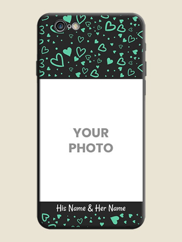 Custom Sea Green Indefinite Love Pattern - Photo on Space Black Soft Matte Mobile Cover - iPhone 6S - alternate view