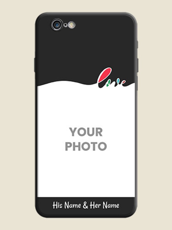 Custom Fall in Love Pattern with Picture - Photo on Space Black Soft Matte Mobile Case - iPhone 6S - alternate view