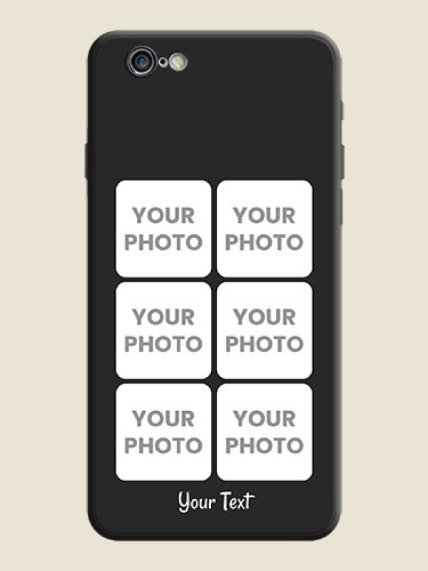 Custom Floral Art with 6 Image Holder - Photo on Space Black Soft Matte Mobile Case - iPhone 6S - alternate view