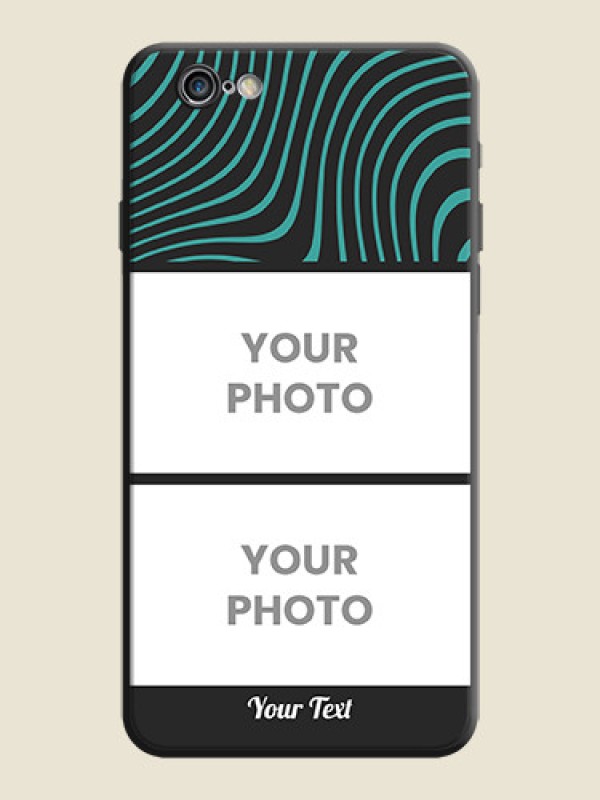 Custom Wave Pattern with 2 Image Holder on Space Black Personalized Soft Matte Phone Covers - iPhone 6S - alternate view