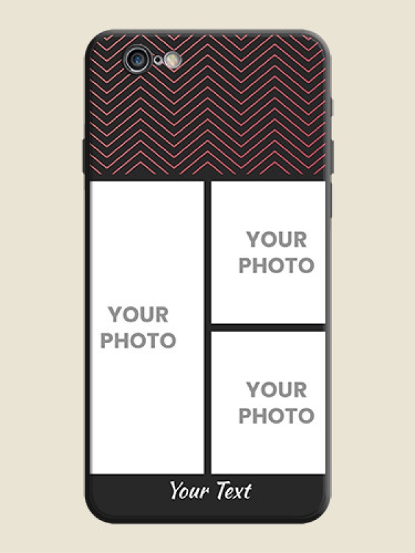 Custom Wave Pattern with 3 Image Holder on Space Black Custom Soft Matte Back Cover - iPhone 6S - alternate view