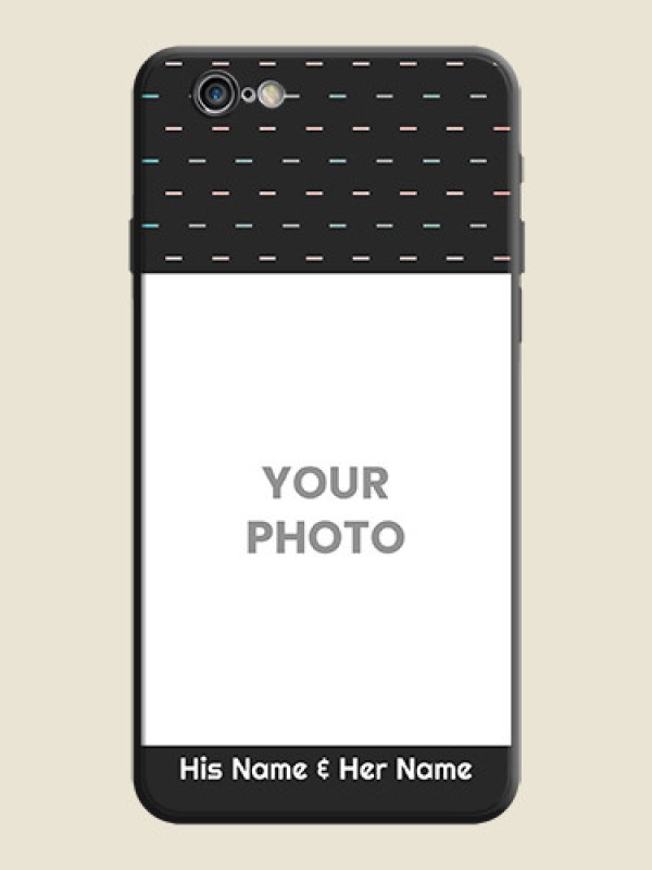 Custom Line Pattern Design with Text on Space Black Custom Soft Matte Phone Back Cover - iPhone 6S - alternate view