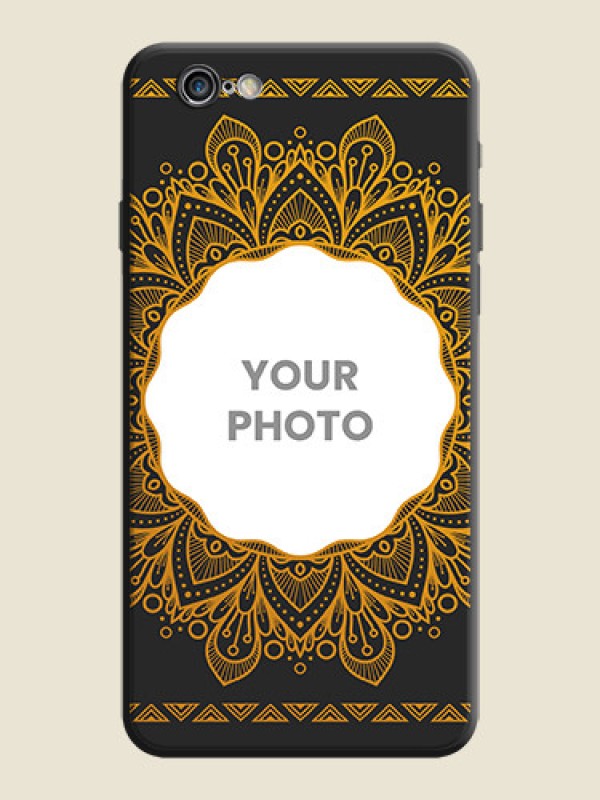 Custom Round Image with Floral Design - Photo on Space Black Soft Matte Mobile Cover - iPhone 6S - alternate view