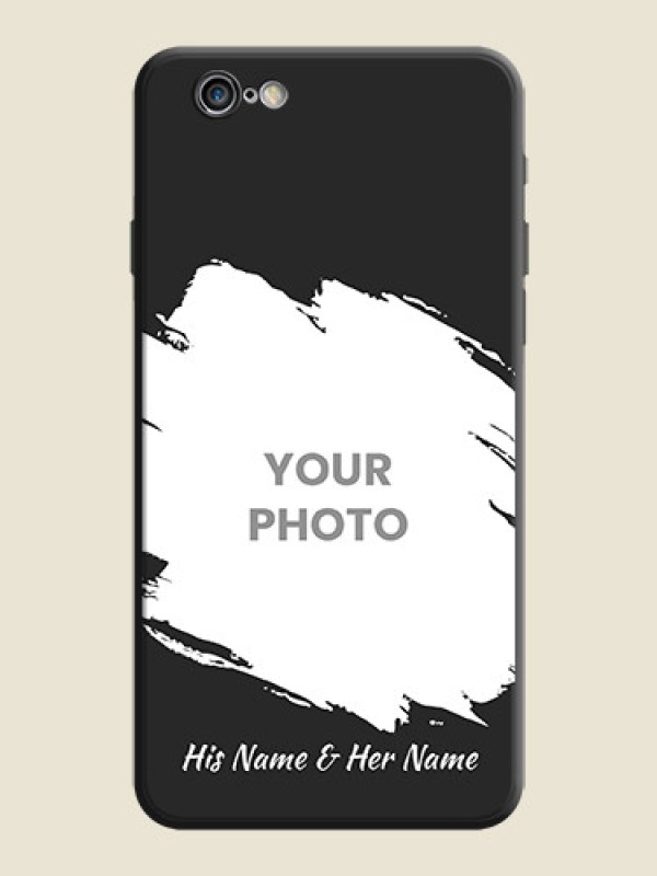 Custom Grunge Brush Strokes - Photo on Space Black Soft Matte Back Cover - iPhone 6S - alternate view