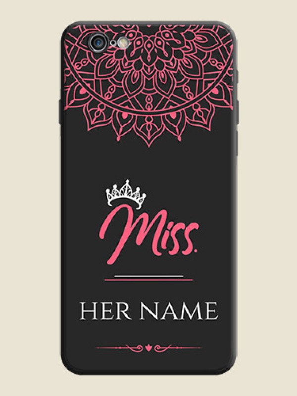 Custom Mrs Name with Floral Design on Space Black Personalized Soft Matte Phone Covers - iPhone 6S - alternate view