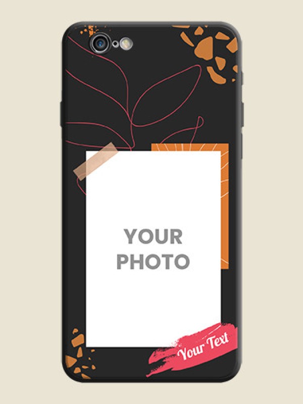 Custom Orange Photo Frame on Space Black Custom Soft Matte Phone Back Cover - iPhone 6S - alternate view