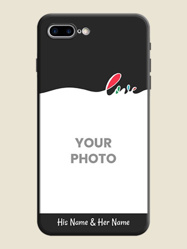 Custom Fall in Love Pattern with Picture - Photo on Space Black Soft Matte Mobile Case - iPhone 7 Plus - alternate view