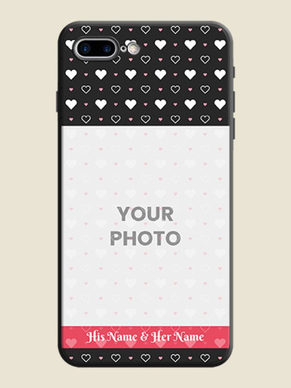 Custom White Color Love Symbols with Text Design - Photo on Space Black Soft Matte Phone Cover - iPhone 7 Plus - alternate view
