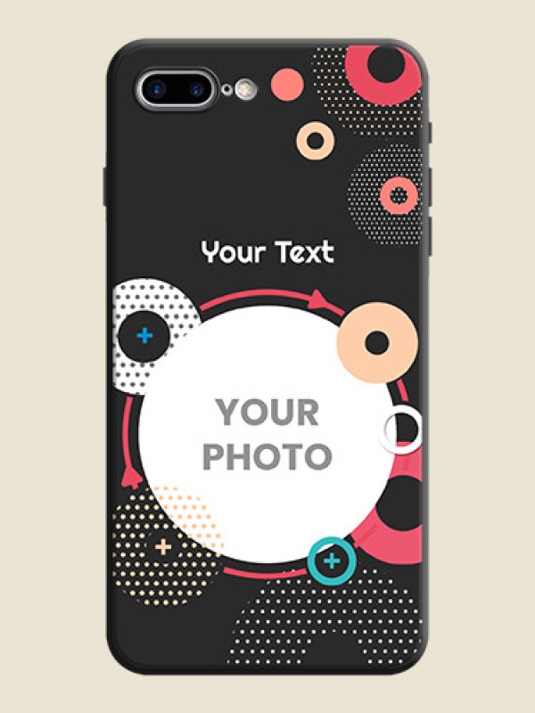 Custom Multicoloured Round Image on Personalised Space Black Soft Matte Cases - iPhone 7 Plus - alternate view