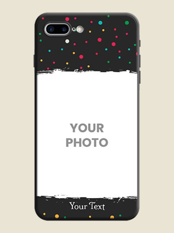 Custom Multicolor Dotted Pattern with Text on Space Black Custom Soft Matte Phone Back Cover - iPhone 7 Plus - alternate view