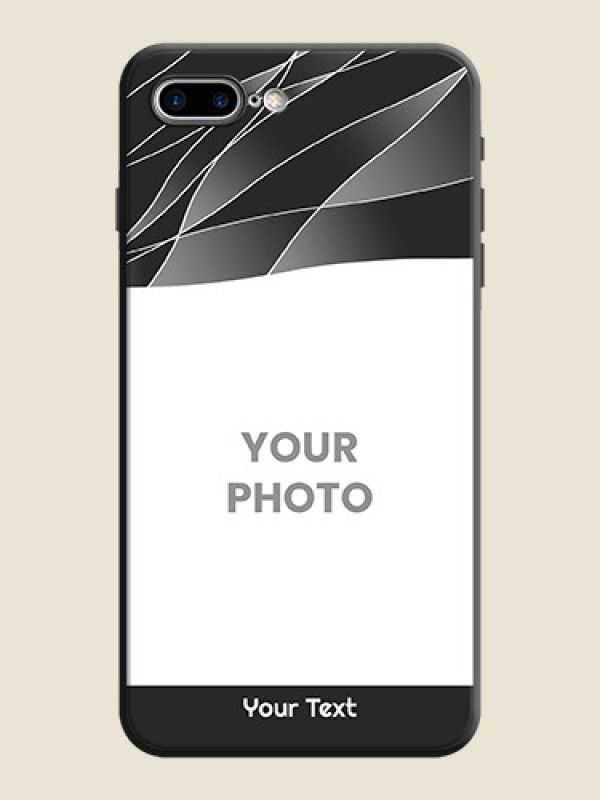 Custom Mixed Wave Lines - Photo on Space Black Soft Matte Mobile Cover - iPhone 7 Plus - alternate view