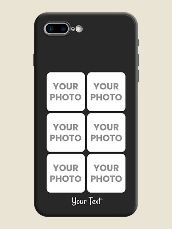 Custom Floral Art with 6 Image Holder - Photo on Space Black Soft Matte Mobile Case - iPhone 7 Plus - alternate view