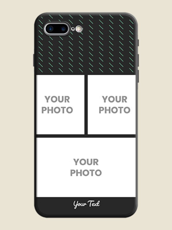 Custom Cross Dotted Pattern with 2 Image Holder  on Personalised Space Black Soft Matte Cases - iPhone 7 Plus - alternate view
