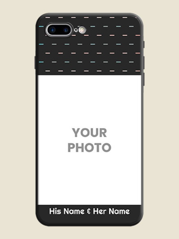 Custom Line Pattern Design with Text on Space Black Custom Soft Matte Phone Back Cover - iPhone 7 Plus - alternate view