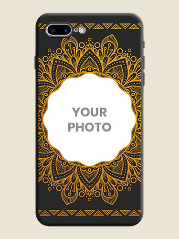 Custom Round Image with Floral Design - Photo on Space Black Soft Matte Mobile Cover - iPhone 7 Plus - alternate view