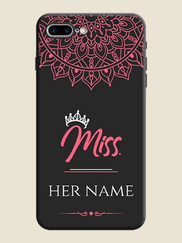 Custom Mrs Name with Floral Design on Space Black Personalized Soft Matte Phone Covers - iPhone 7 Plus - alternate view