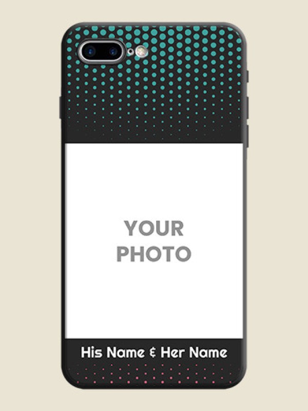 Custom Faded Dots with Grunge Photo Frame and Text on Space Black Custom Soft Matte Phone Cases - iPhone 7 Plus - alternate view